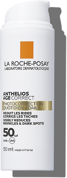 PRZECENA!  Krem przeciw plamom pigmentacyjnym i zmarszczkom - La Roche-Posay Anthelios Age Correct SPF 50+ * — Zdjęcie N1