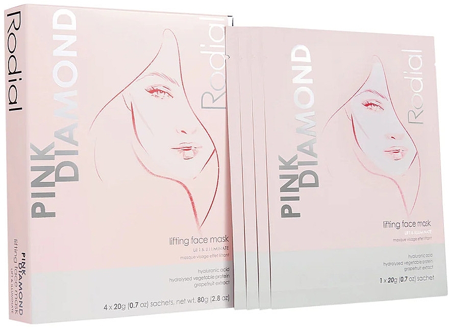 Liftingująca maska do twarzy w płachcie - Rodial Pink Diamond Lifting Mask — Zdjęcie N3