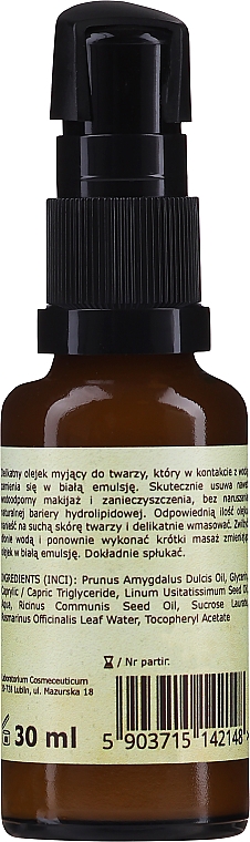 Olejek emulgujący do mycia twarzy z olejem konopnym - Polny Warkocz (mini) — Zdjęcie N2
