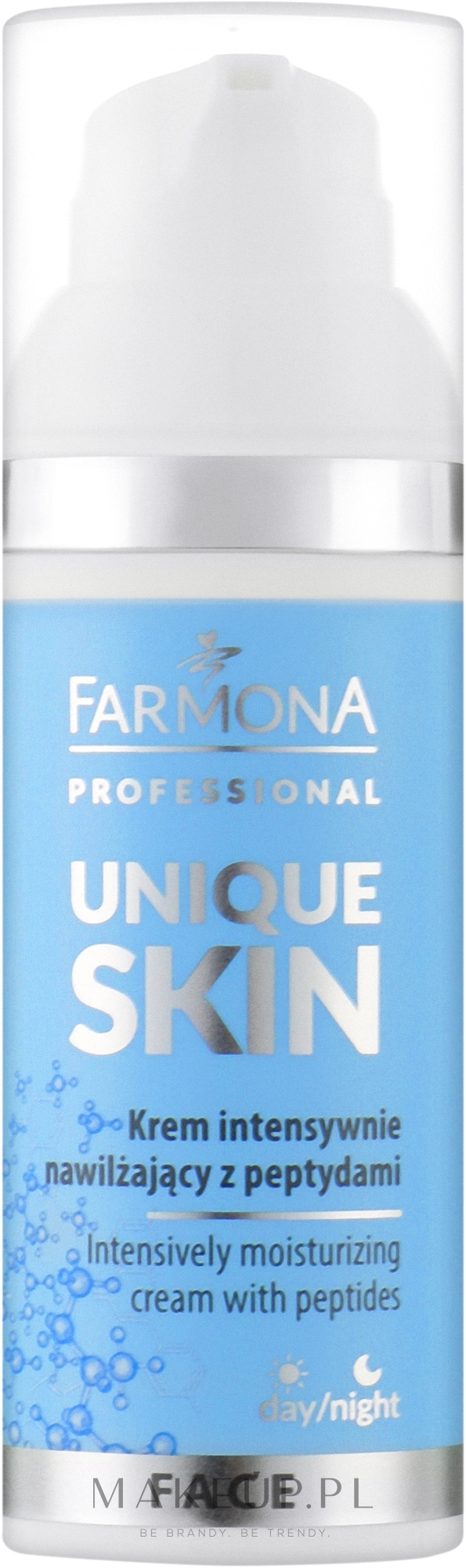 Peptydowy krem intensywnie nawilżający - Farmona Professional Unique Skin Intensively Moisturizing Cream With Peptides — Zdjęcie 50 ml