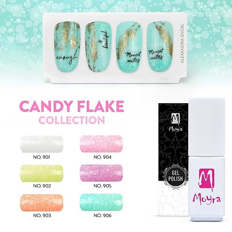 Żelowy lakier do paznokci - Moyra Mini Gel Polish Candy Flake Collection — Zdjęcie N2