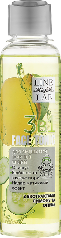 Tonik do twarzy z ekstraktami z cytryny i ogórka - Line Lab