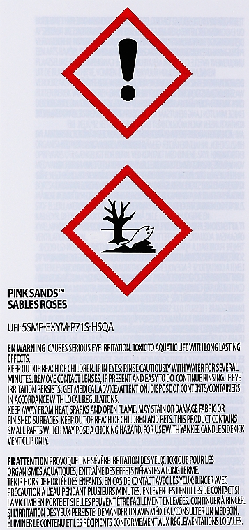 Odświeżacz powietrza do samochodów - Yankee Candle Pink Sands Refill (wymienny wkład) — Zdjęcie N2