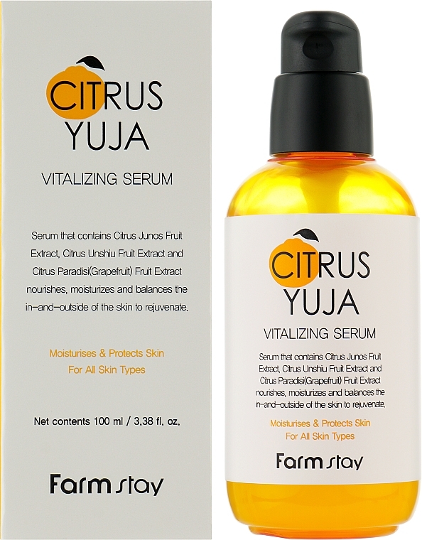 Serum z ekstraktem z yuzu - FarmStay Citrus Yuja Vitalizing Serum — Zdjęcie N2