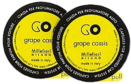 Wkład zapachowy do samochodu Grape Cassis, 2 szt. - Millefiori Milano Go Grape Cassis Capsules — Zdjęcie N1