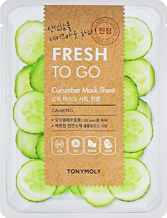 Odświeżająca maseczka na tkaninie do twarzy - Tony Moly Fresh To Go Mask Sheet Cucumber  — Zdjęcie N1