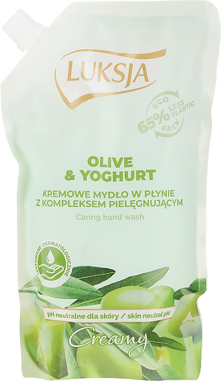 Nawilżające mydło w płynie do rąk Oliwa z oliwek i jogurt - Luksja Creamy Olive & Yogurt Soap (uzupełnienie)