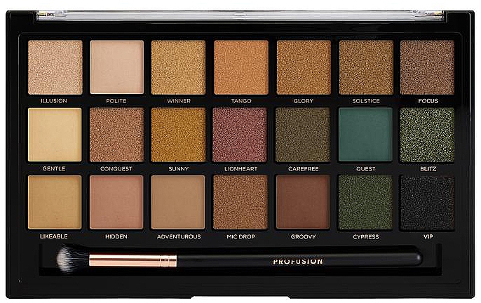 Paletka cieni do powiek - Profusion Cosmetics Chocolates 21 Shade Eyeshadow Palette & Brush — Zdjęcie N2