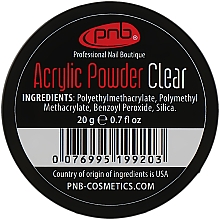 Puder akrylowy przezroczysty - PNB Acrylic Powder Clear — Zdjęcie N2