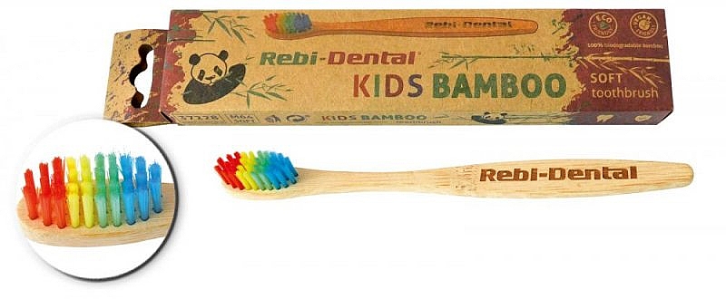 Bambusowa szczoteczka do zębów M64, miękka, tęczowa - Mattes Rebi-Dental Tothbrush — Zdjęcie N1