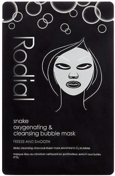 Bąbelkowa maseczka do twarzy z węglem drzewnym - Rodial Snake Oxygenating & Cleansing Bubble Sheet Mask — Zdjęcie N1