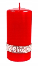 Kup Świeca dekoracyjna 7x14 cm, czerwona - Artman Crystal Opal Pearl