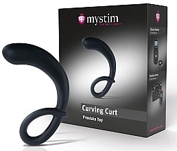PRZECENA! Masażer prostaty bez stymulacji elektrycznej, czarny - Mystim Curving Curt Without E-Stim Black * — Zdjęcie N1