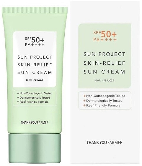 Krem przeciwsłoneczny SPF50+ - Thank You Farmer Sun Project Skin Relief Sun Cream SPF 50+ PA++++ — Zdjęcie N1