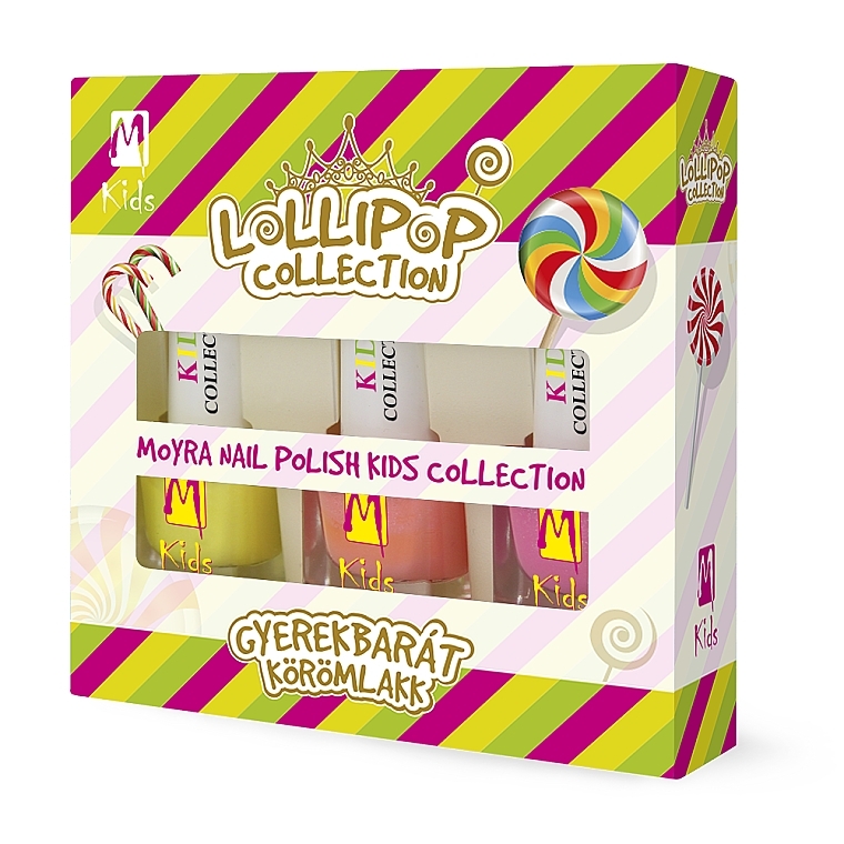 Zestaw lakierów do paznokci - Moyra Kids Effect Nail Polish Lollipop Collection (3x7ml) — Zdjęcie N1