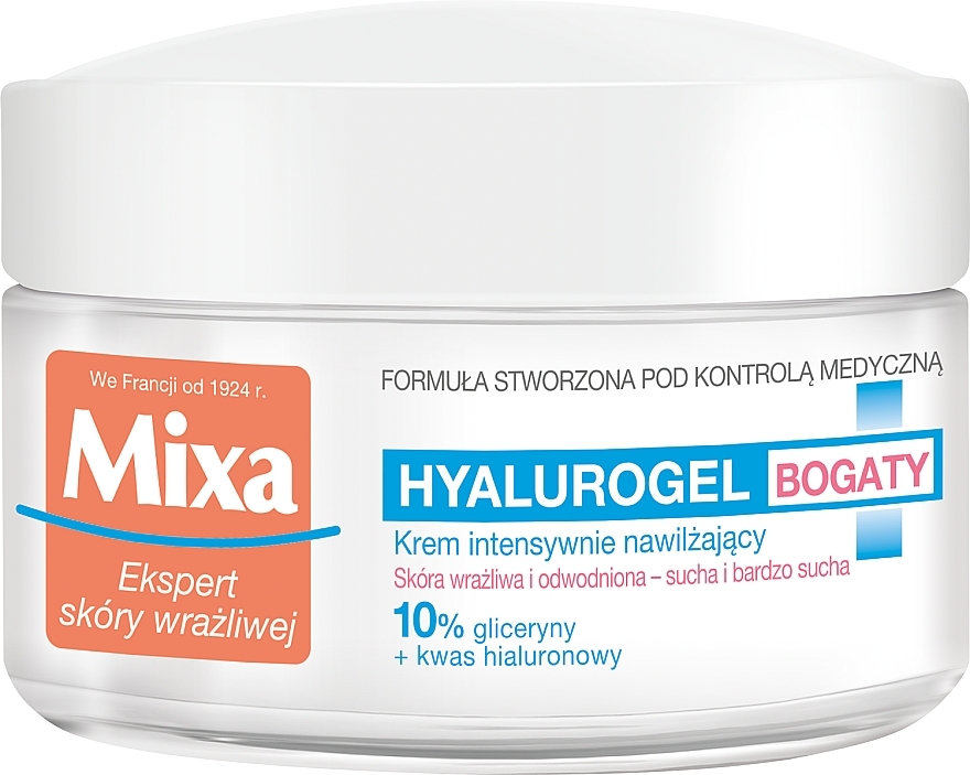 Nawilżający krem do twarzy - Mixa Hyalurogel Moisturizing Face Cream