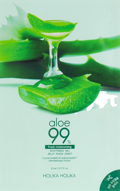 Łagodząca maska w płachcie z aloesem - Holika Holika Aloe 99% Soothing Gel Jelly Mask Sheet  — Zdjęcie N3