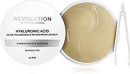 Brokatowe płatki hydrożelowe - Revolution Skincare Hyaluronic Acid Hydrating Eye Patches With Glitter — Zdjęcie N2