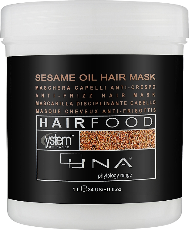 Maska do wygładzania włosów z olejem sezamowym - Una Hair Food Sesam Oil Hair Treatment Anti-Frizz Mask