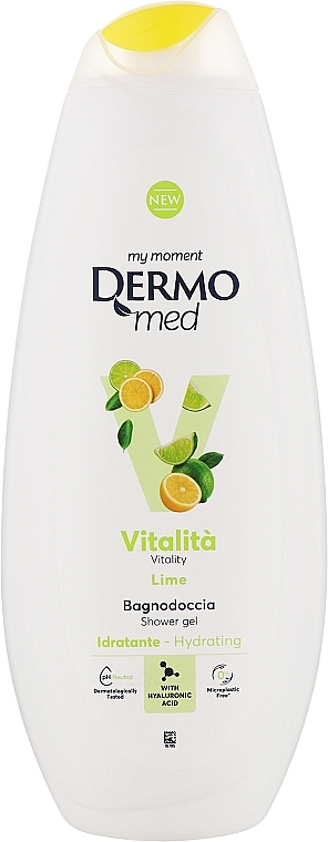 Żel pod prysznic z limonką - Dermomed Vitality Lime Shower Gel  — Zdjęcie N1