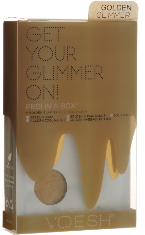 Zestaw do pedicure - Voesh Deluxe Golden Glimmer Pedi In A Box 5 in 1 — Zdjęcie N1