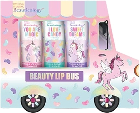 Zestaw - Baylis & Harding Beauticology Candy Beauty Lip Bus Gift Set (lip/gloss/3x8ml) — Zdjęcie N1