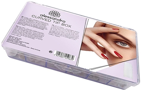 Końcówki przedłużające paznokcie, Size 1-10 - Alessandro International Curved Tip Box — Zdjęcie N1