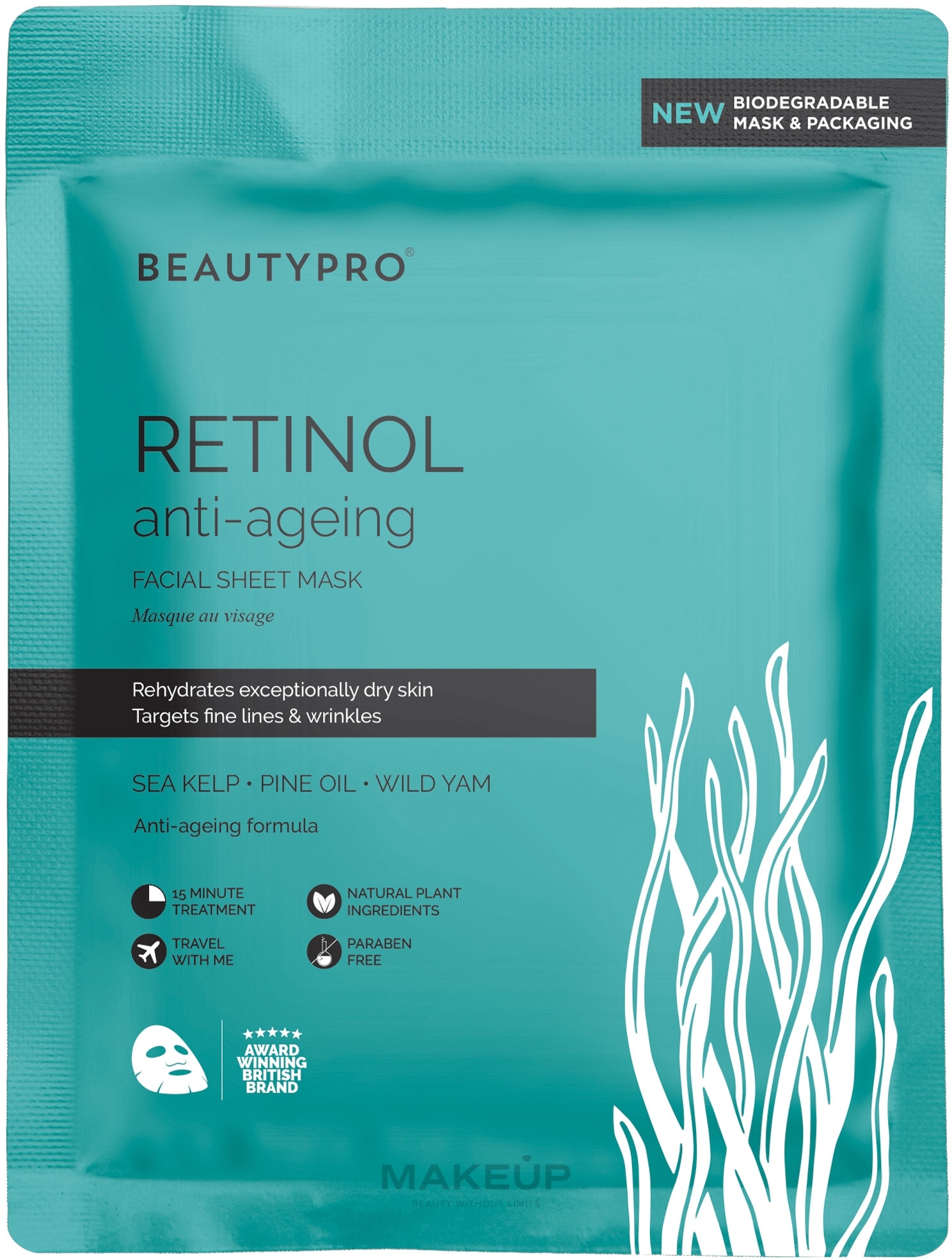 Maska w płachcie z retinolem - BeautyPro Retinol Anti-Ageing Sheet Mask — Zdjęcie 22 ml