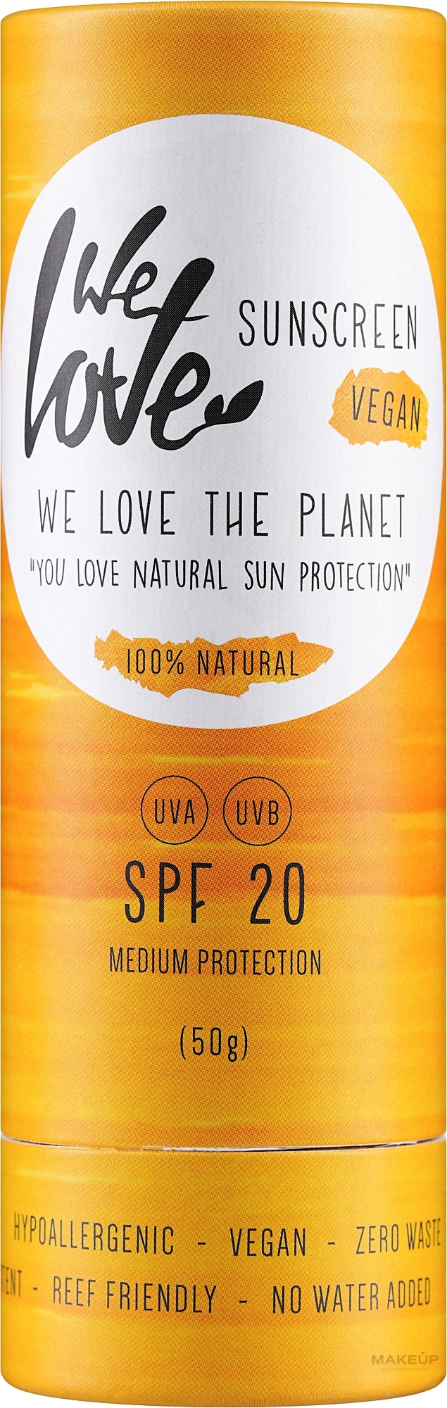 Naturalny krem w sztyfcie do opalania - We Love The Planet Natural Sunscreen Stick SPF 20 — Zdjęcie 50 g