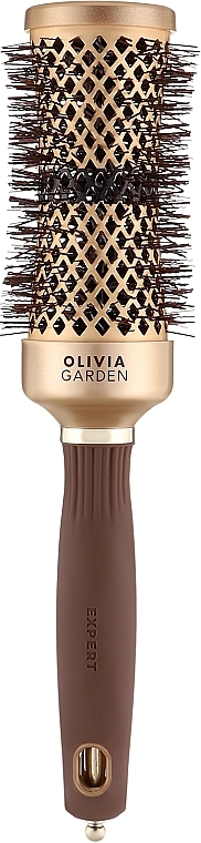 Termiczna szczotka do włosów, 45 mm - Olivia Garden Expert Blowout Curl Wavy Bristles Gold & Brown — Zdjęcie N1