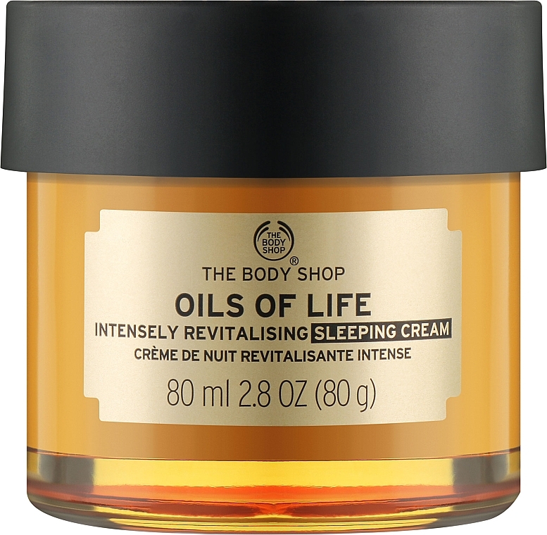 Rewitalizujący krem do twarzy na noc - The Body Shop Oils Of Life Intensely Revitalising Sleeping Cream (bez opakowania) — Zdjęcie N1