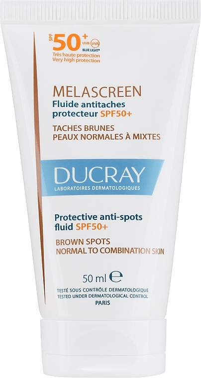 Fluid do twarzy przeciw przebarwieniom SPF 50+ - Ducray Melascreen Protective Anti-spots Fluid SPF 50 Normal to Combination Skin — Zdjęcie N2