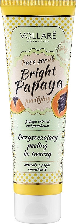 Oczyszczający peeling do twarzy z ekstraktem z papai i pantenolem - Vollare Bright Papaya Purifing Face Scrub — Zdjęcie N1