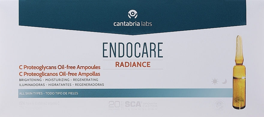 Ampułki do twarzy z witaminą C - Cantabria Labs Endocare C Proteoglycans Oil Free Ampollas — Zdjęcie N1