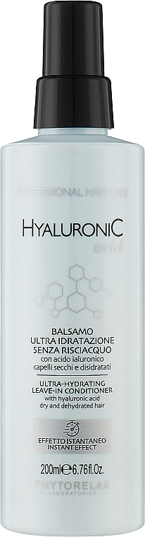 Odżywka ultra nawilżająca z kwasem hialuronowym dla gładkich włosów - Phytorelax Laboratories Hyaluronic Acid Ultra-Hydrating Leave-In Conditioner 