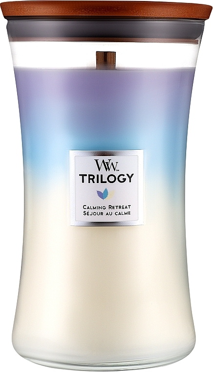 Świeca zapachowa w szkle - Woodwick Hourglass Trilogy Candle Calming Retreat  — Zdjęcie N1