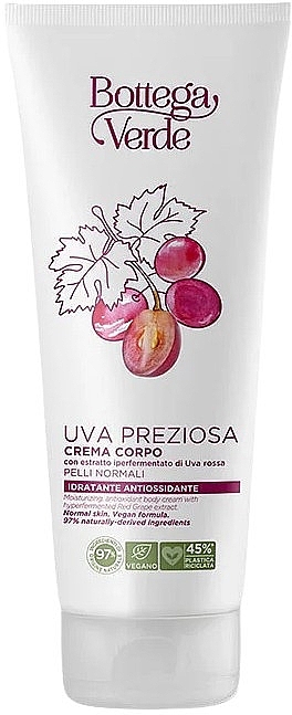 Nawilżający krem do ciała z ekstraktem z czerwonych winogron - Bottega Verde Uva Preziosa Body Cream — Zdjęcie N1