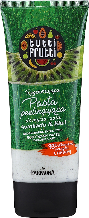 Regenerująca pasta peelingująca do mycia ciała Awokado i kiwi - Farmona Tutti Frutti — Zdjęcie N1