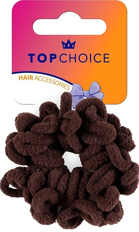 Gumka do włosów, 20605, ciemny brąz - Top Choice Hair Accessories  — Zdjęcie N2