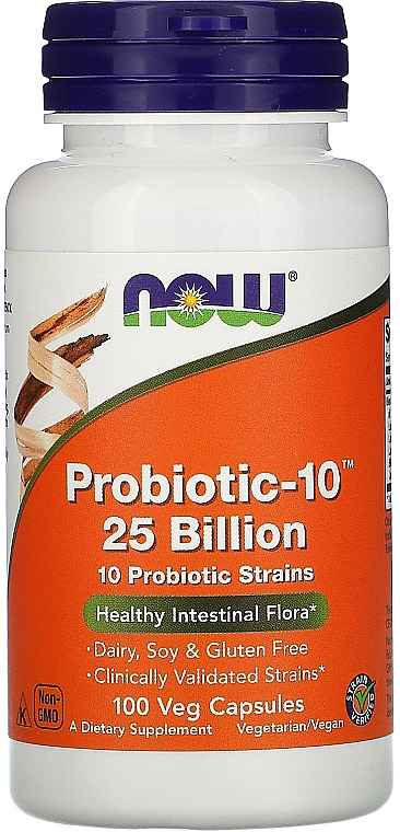 Probiotyki w kapsułkach - Now Foods Probiotic-10, 25 Billion — Zdjęcie N1