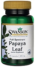 Suplement diety Liść papai, 400 mg - Swanson Full Spectrum Papaya Leaf — Zdjęcie N1