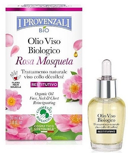 Organiczny olej z dzikiej róży do twarzy - I Provenzali Rosa Mosqueta Organic Face Oil — Zdjęcie N1