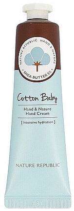 Nawilżający krem do rąk - Nature Republic Hand and Nature Hand Cream Cotton Baby — Zdjęcie N1