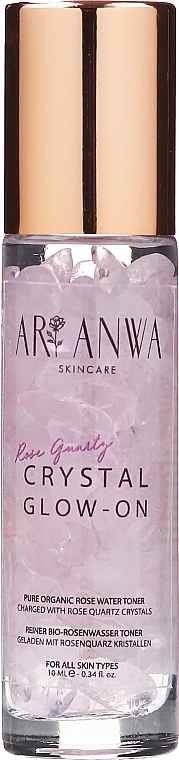 Tonik do twarzy z kwarcem różowym i wodą różaną - ARI ANWA Skincare Glow On Rose Quartz — Zdjęcie N1