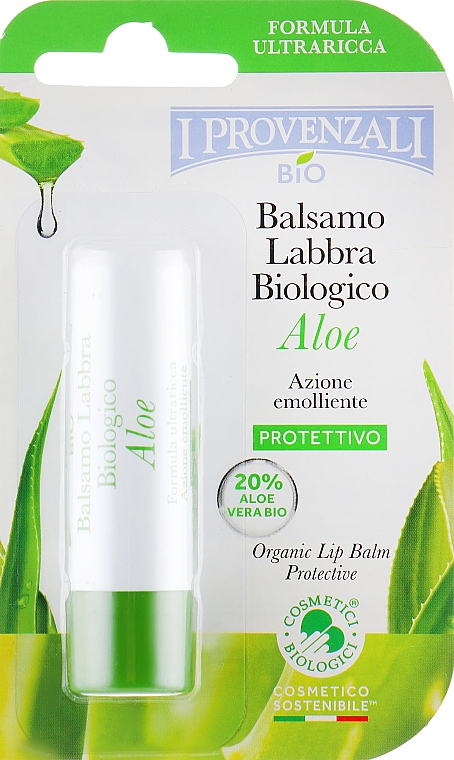 Balsam do ust z organicznym sokiem z aloesu 20% - I Provenzali Aloe Lip Balm — Zdjęcie N1