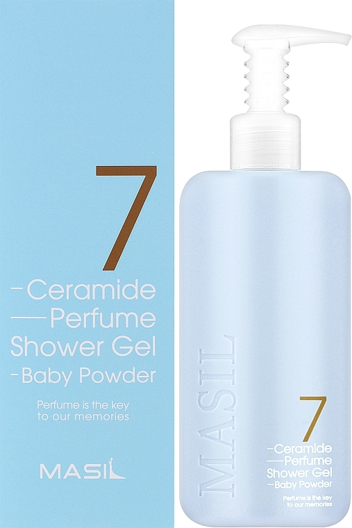 Żel pod prysznic o zapachu pudru dla dzieci - Masil 7 Ceramide Perfume Shower Gel Baby Powder — Zdjęcie N2