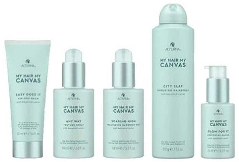 Zestaw, 5 produktów - Alterna My Hair My Canvas Styling Must-Have Kit (h/spray/210ml + ser/74ml + h/balm/101ml + h/spray/25ml + h/mist/148ml) — Zdjęcie N1