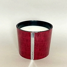 Ozdobne etui na świecę w szkle 500 g, Croco - Belaia Candle Reversible Sleeve — Zdjęcie N2