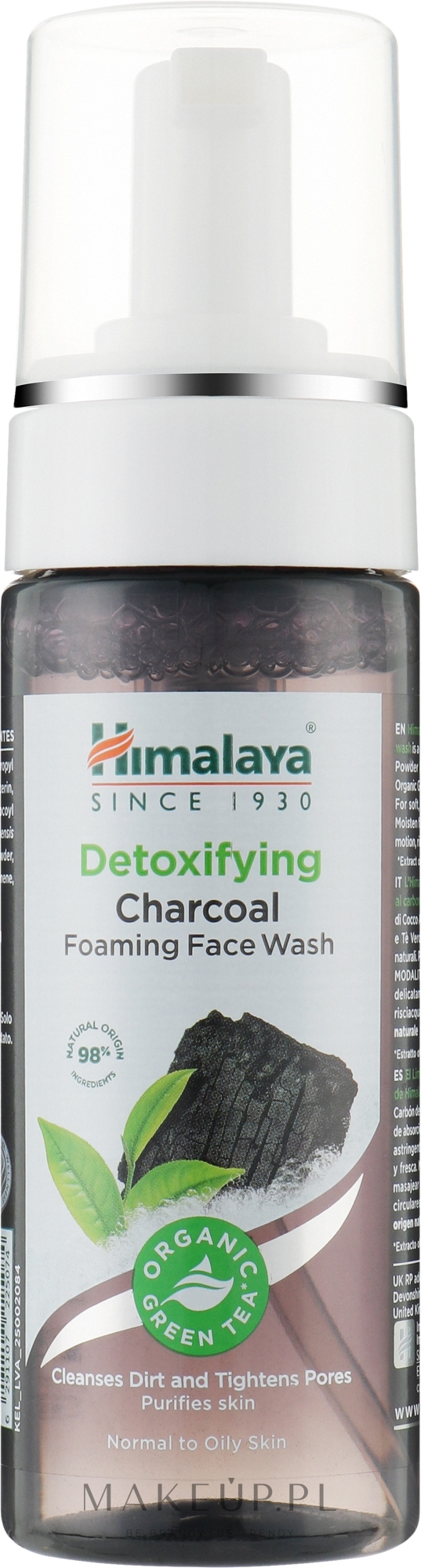 Oczyszczająca pianka Detox z węglem i zieloną herbatą - Himalaya Herbals Detoxifying Charcoal Foaming Face Wash — Zdjęcie 150 ml