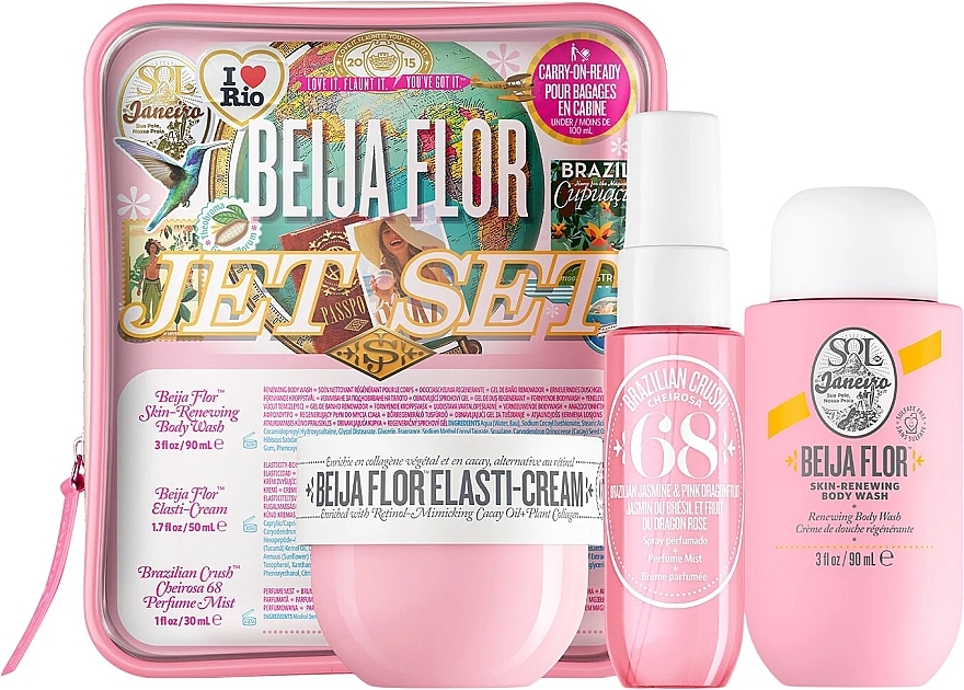 Zestaw - Sol de Janeiro Beija Flor Jet Set (b/ream/50ml + sh/gel/90ml + mist/30ml) — Zdjęcie N1